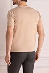 Men's beige cotton and elastane T-shirt Cesare di Napoli - 80% cotton, 20% elastane. Country of manufacture: Italy. Care: specialized cleaning - photo 4