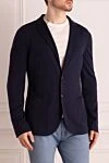 Loro Piana Blue wool and silk jacket for men - 70% wool, 30% silk. Country of origin: Italy. Care: specialized cleaning - photo 3