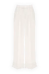 The Andamane White polyester pants for women - pinches, lapels. 100% polyester. three pockets. hook, zipper. Country of origin: Italy. Care: specialized cleaning - photo 1