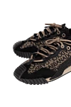 Dolce & Gabbana Men's brown jacquard sneakers - 30% cotton 20% calfskin 20% polyurethane 10% elastane 10% polyamide 10% polyester. inner material 37% polyamide 20% elastane 20% polyester 10% calfskin 10% goatskin 3% polyurethane. Closure: laces. Insoles: calfskin. Country of manufacture: Italy. Care: specialized cleaning - photo 5