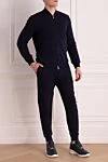 Brunello Cucinelli Костюм прогулочный из хлопка и полиамида мужской синий - 93% хлопок, 7% полиамид. молния. Страна производитель: Италия. Уход: специализированная чистка - фото 3
