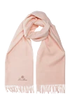 Loro Piana Pink cashmere scarf for women - fringe, embroidered logo. 100% cashmere. Country of manufacture: Italy. Care: specialized cleaning - photo 1