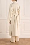 White cashmere coat for women Loro Piana - side cuts. 100% cashmere. Fastener: belt. two pockets. Country of manufacture: Italy. Care: specialized cleaning - photo 4