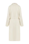 Loro Piana White cashmere coat for women - side cuts. 100% cashmere. Fastener: belt. two pockets. Country of manufacture: Italy. Care: specialized cleaning - photo 7