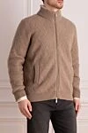 Svevo Beige cashmere cardigan for men - 100% cashmere,. Closure: zipper. Country of manufacture: Italy. Care: specialized cleaning - photo 3