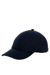 Svevo Blue cashmere cap for men - logo. 100% cashmere. Country of manufacture: Italy. Care: specialized cleaning - photo 3