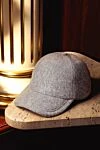 Svevo Gray cashmere cap for men - logo. 100% cashmere. Country of manufacture: Italy. Care: specialized cleaning - photo 5