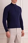 Cesare di Napoli Cashmere troyer blue men's - 100% cashmere. Closure: zipper. Country of manufacture: Italy. Care: specialized cleaning - photo 3