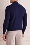 Cashmere troyer blue men's Cesare di Napoli - 100% cashmere. Closure: zipper. Country of manufacture: Italy. Care: specialized cleaning - photo 4