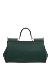 Women's leather bag green Dolce & Gabbana - branded plate with two types of galvanic coating. calf leather. Dimensions: 13 ? 19 ? 6 cm (height ? length ? width). Handle: Top handle and removable, adjustable shoulder strap in Dauphine calfskin. Pocket: Printed textile lining, flat pocket. Closure: Front flap with double hidden magnet clasp. Country of manufacture: Italy. Care: specialized cleaning - photo 4