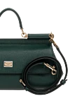 Dolce & Gabbana Women's leather bag green - branded plate with two types of galvanic coating. calf leather. Dimensions: 13 ? 19 ? 6 cm (height ? length ? width). Handle: Top handle and removable, adjustable shoulder strap in Dauphine calfskin. Pocket: Printed textile lining, flat pocket. Closure: Front flap with double hidden magnet clasp. Country of manufacture: Italy. Care: specialized cleaning - photo 5