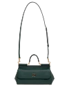 Women's leather bag green Dolce & Gabbana - branded plate with two types of galvanic coating. calf leather. Dimensions: 13 ? 19 ? 6 cm (height ? length ? width). Handle: Top handle and removable, adjustable shoulder strap in Dauphine calfskin. Pocket: Printed textile lining, flat pocket. Closure: Front flap with double hidden magnet clasp. Country of manufacture: Italy. Care: specialized cleaning - photo 6