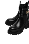 Dolce & Gabbana Boots made of genuine leather for women black - buckle with logo. 100% genuine leather. Outsole: high tread. Country of origin: Italy. Care: specialized cleaning - photo 5