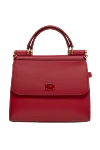 Dolce & Gabbana Women's red genuine leather bag - branded plate with two types of galvanic coating. 100% genuine leather. Handle: Handle and detachable adjustable shoulder strap. inside pocket. hidden magnet. Country of manufacture: Italy. Care: specialized cleaning - photo 1