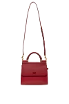 Women's red genuine leather bag Dolce & Gabbana - branded plate with two types of galvanic coating. 100% genuine leather. Handle: Handle and detachable adjustable shoulder strap. inside pocket. hidden magnet. Country of manufacture: Italy. Care: specialized cleaning - photo 6