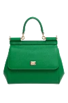 Dolce & Gabbana Women's calfskin bag green - branded plate with two types of galvanic coating. 100% Dauphine calfskin:. Dimensions: 18.5 ? 20 ? 10 cm (height ? length ? width). Handle: Handle and removable, adjustable shoulder strap in Dauphine calfskin. inside pocket. double hidden magnet. Country of manufacture: Italy. Care: specialized cleaning - photo 1