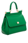 Dolce & Gabbana Women's calfskin bag green - branded plate with two types of galvanic coating. 100% Dauphine calfskin:. Dimensions: 18.5 ? 20 ? 10 cm (height ? length ? width). Handle: Handle and removable, adjustable shoulder strap in Dauphine calfskin. inside pocket. double hidden magnet. Country of manufacture: Italy. Care: specialized cleaning - photo 3