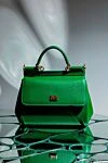 Dolce & Gabbana Women's calfskin bag green - branded plate with two types of galvanic coating. 100% Dauphine calfskin:. Dimensions: 18.5 ? 20 ? 10 cm (height ? length ? width). Handle: Handle and removable, adjustable shoulder strap in Dauphine calfskin. inside pocket. double hidden magnet. Country of manufacture: Italy. Care: specialized cleaning - photo 7