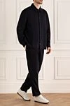 Костюм прогулочный мужской синий Loro Piana - 51% хлопок, 40% шелк, 9% кашемир. пуговицы. Страна производитель: Италия. Уход: специализированная чистка - фото 2