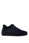 Loro Piana Women's blue nubuck and fur sneakers - fur. 100% nubuck. Closure: laces. Country of manufacture: Italy. Care: specialized cleaning - photo 1