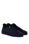 Loro Piana Women's blue nubuck and fur sneakers - fur. 100% nubuck. Closure: laces. Country of manufacture: Italy. Care: specialized cleaning - photo 3