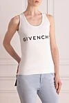 Givenchy Майка из хлопка и эластана женская белая - логотип. 90% хлопок, 10% эластан. Страна производитель: Италия. Уход: специализированная чистка - фото 3