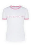 Givenchy Футболка из хлопка и эластана женская белая - логотип, контрастная окантовка воротника и рукавов. 90% хлопок, 10% эластан. Страна производитель: Италия. Уход: специализированная чистка - фото 1