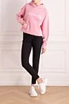 Худи из хлопка женский розовый розовый Givenchy - логотип. капюшон. Состав:100% хлопок. Карман: один карман. Страна производитель: Франция. Уход: специализированная чистка - фото 2