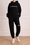 Walking suit made of cotton for women black Givenchy - logo. hood. 100% cotton,. Closure: zipper. two side pockets. Country of origin: Italy. Care: specialized cleaning - photo 2