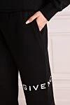 Walking suit made of cotton for women black Givenchy - logo. hood. 100% cotton,. Closure: zipper. two side pockets. Country of origin: Italy. Care: specialized cleaning - photo 6