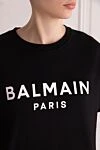 Balmain Худи из хлопка женское белое - Контрастный принт с логотипом Balmain Paris спереди.. капюшон. 100% хлопок. кулиска. Страна производитель: Франция. Уход: специализированная чистка - фото 5