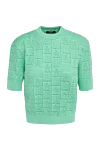 Balmain Women's viscose and polyester jumper green - monogram. 84% viscose, 16% polyester. Country of manufacture: Italy. Care: specialized cleaning - photo 1