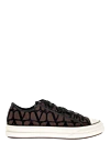 Valentino Textile sneakers for men, brown - abstract pattern. 32% cotton, 31% polyester, 37% viscose. Closure: laces. Country of manufacture: Italy. Care: specialized cleaning - photo 1