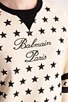 Balmain Худи из хлопка женское бежевое - логотип, узор зведы. 100% хлопок . Страна производитель: Франция. Уход: специализированная чистка - фото 5