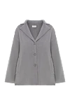 P.A.R.O.S.H. Women's gray wool and cashmere jacket - 90% wool, 10% cashmere. Closure: button. two side pockets. Country of manufacture: Italy. Care: specialized cleaning - photo 1