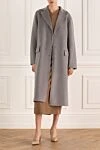 Women's gray wool and cashmere coat P.A.R.O.S.H. - 90% wool, 10% cashmere. Closure: buttons. two side pockets. Country of manufacture: Italy. Care: specialized cleaning - photo 2