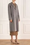 P.A.R.O.S.H. Women's gray wool and cashmere coat - 90% wool, 10% cashmere. Closure: buttons. two side pockets. Country of manufacture: Italy. Care: specialized cleaning - photo 3