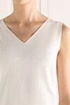 D.Exterior Women's white viscose and polyamide top - 80% viscose, 20% polyamide. Country of manufacture: Italy. Care: specialized cleaning - photo 5