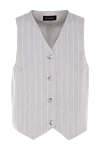 The Andamane Suit vest made of polyester and viscose gray for women - vertical stripe. 96% polyester, 4% viscose. Closure: button. Country of manufacture: Italy. Care: specialized cleaning - photo 1