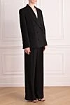 The Andamane Women's black suit with polyester trousers - cuffs on trousers. 100% polyester. Closure: buttons. two side pockets. Country of manufacture: Italy. Care: specialized cleaning - photo 3