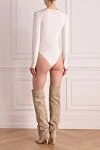 Women's white viscose and polyester bodysuit Fabiana Filippi - 88% viscose, 12% polyester. Country of manufacture: Italy. Care: specialized cleaning - photo 4