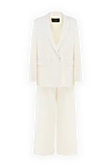 Fabiana Filippi Women's white suit with trousers - 60% linen, 26% viscose, 14% polyester. Closure: buttons. two side pockets. Country of manufacture: Italy. Care: specialized cleaning - photo 1