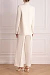 Women's white suit with trousers Fabiana Filippi - 60% linen, 26% viscose, 14% polyester. Closure: buttons. two side pockets. Country of manufacture: Italy. Care: specialized cleaning - photo 4