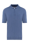 Cesare di Napoli Men's blue silk polo - 100% silk. Closure: zipper. Country of manufacture: Italy. Care: specialized cleaning - photo 1