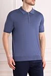 Cesare di Napoli Men's blue silk polo - 100% silk. Closure: zipper. Country of manufacture: Italy. Care: specialized cleaning - photo 3