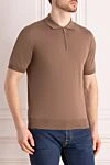 Cesare di Napoli Men's brown cotton polo - 100% cotton. Closure: zipper. Country of manufacture: Italy. Care: specialized cleaning - photo 3