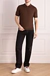 Men's brown cotton polo Cesare di Napoli - 100% cotton. Closure: zipper. Country of manufacture: Italy. Care: specialized cleaning - photo 2