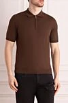 Cesare di Napoli Men's brown cotton polo - 100% cotton. Closure: zipper. Country of manufacture: Italy. Care: specialized cleaning - photo 3