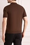 Men's brown cotton polo Cesare di Napoli - 100% cotton. Closure: zipper. Country of manufacture: Italy. Care: specialized cleaning - photo 4