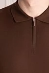 Cesare di Napoli Men's brown cotton polo - 100% cotton. Closure: zipper. Country of manufacture: Italy. Care: specialized cleaning - photo 5